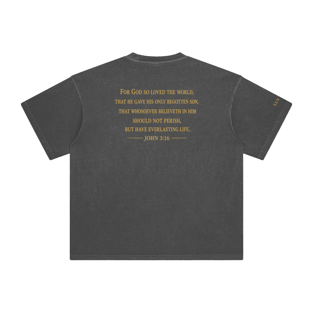 Cross Logo John 3:16 Enzyme Wash T-Shirt