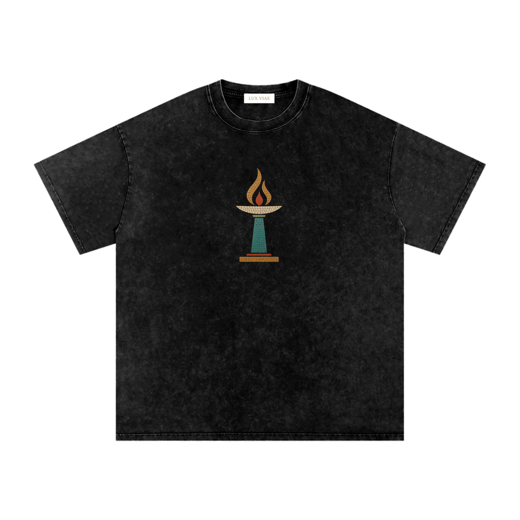 Crucifix Snow Wash Oversized T-Shirt