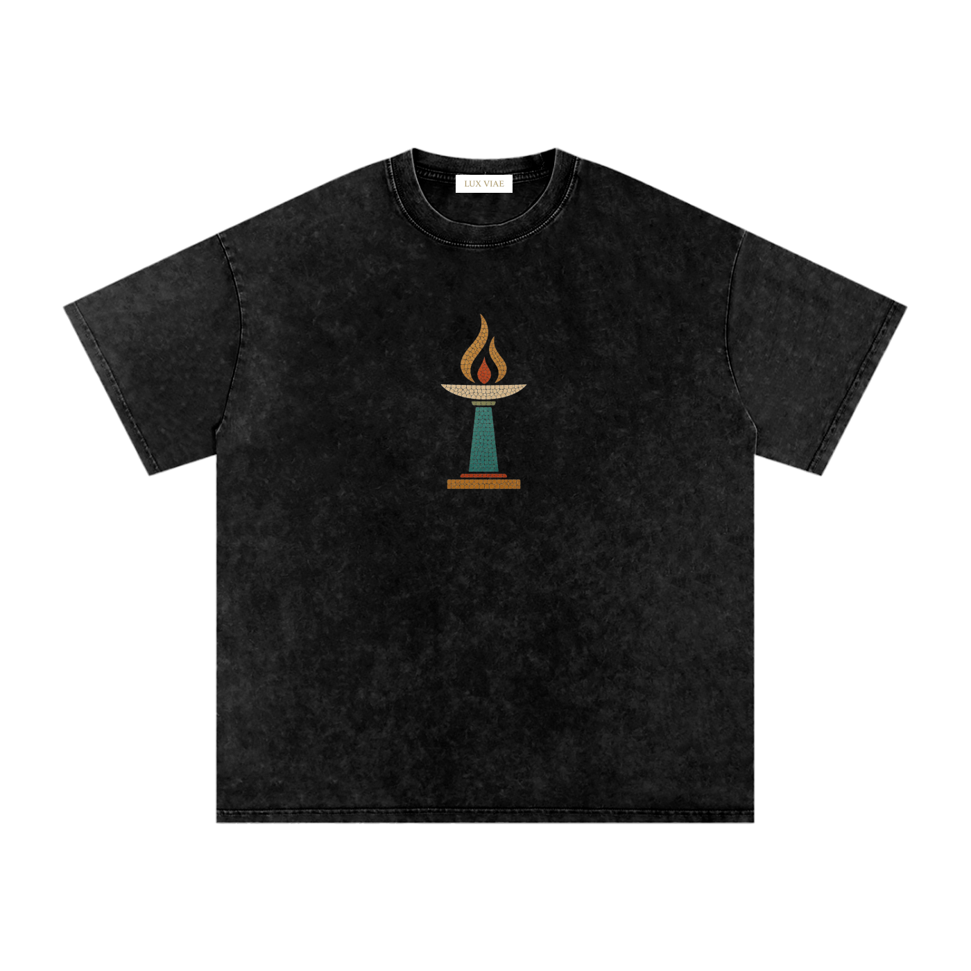 Crucifix Snow Wash Oversized T-Shirt